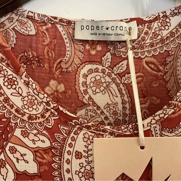 Paper Crane Paisley & Floral Baby Doll Top - NWT - Size XS - Picture 6 of 9